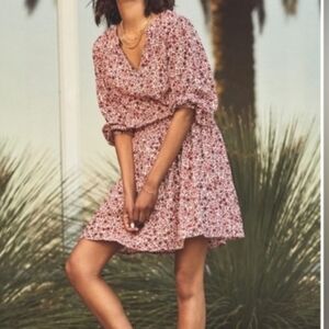 NWT Sundry for Evereve Ditsy Floral Smocked Mini Dress